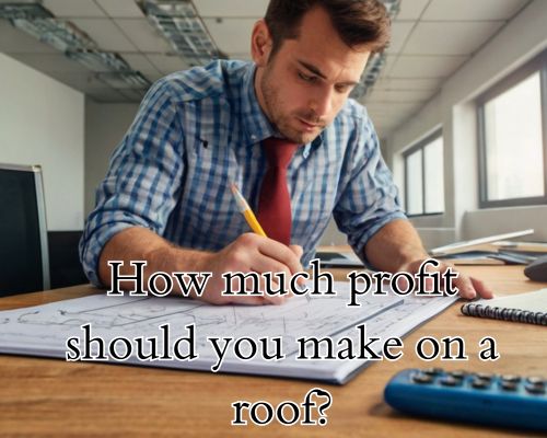 Roofer calculates slope and square footage.