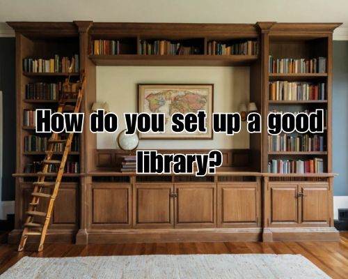 Well-built shelves filled with classics.
